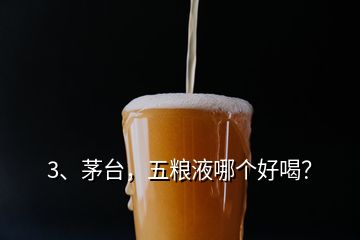 3、茅臺，五糧液哪個(gè)好喝？