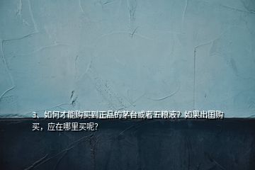 3、如何才能購(gòu)買到正品的茅臺(tái)或者五糧液？如果出國(guó)購(gòu)買，應(yīng)在哪里買呢？