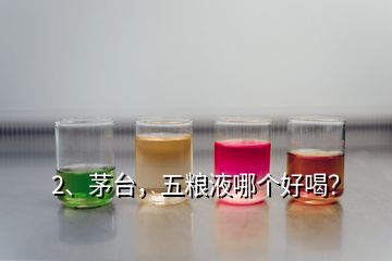 2、茅臺，五糧液哪個好喝？