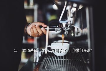 1、“國酒茅臺”改為“貴州茅臺”，你做何評論？