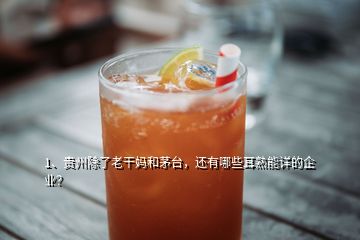 1、貴州除了老干媽和茅臺(tái)，還有哪些耳熟能詳?shù)钠髽I(yè)？