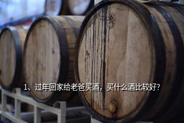 1、過年回家給老爸買酒，買什么酒比較好？