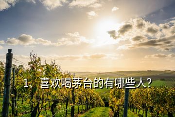 1、喜歡喝茅臺(tái)的有哪些人？