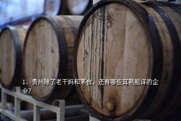 1、貴州除了老干媽和茅臺，還有哪些耳熟能詳?shù)钠髽I(yè)？