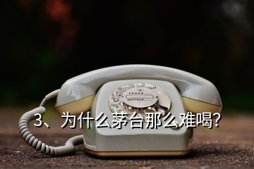 3、為什么茅臺那么難喝？