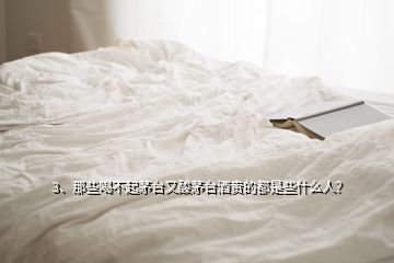 3、那些喝不起茅臺(tái)又酸茅臺(tái)酒貴的都是些什么人？