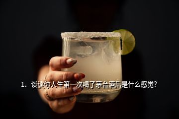 1、談談你人生第一次喝了茅臺酒后是什么感覺？