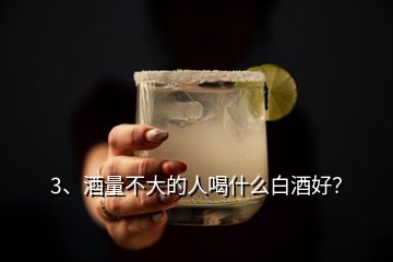 3、酒量不大的人喝什么白酒好？