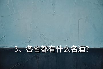 3、各省都有什么名酒？