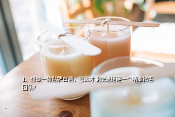 1、想做一款貼牌白酒，怎么才能快速組建一個(gè)精準(zhǔn)銷售團(tuán)隊(duì)？