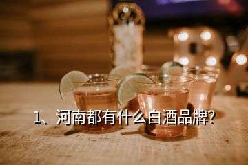 1、河南都有什么白酒品牌？