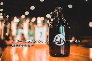 3、第一次見女朋友爸媽，是送一瓶一千多的白酒好還是兩瓶五百多的好？