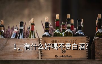 1、有什么好喝不貴白酒？