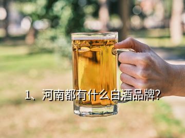 1、河南都有什么白酒品牌？