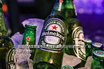 2、我國白酒度數(shù)最低的和度數(shù)最高的分別是什么酒？有什么好的推薦？