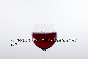 4、向不懂酒的人推薦一款白酒，你會推薦什么品牌的呢？