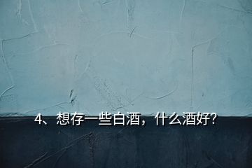 4、想存一些白酒，什么酒好？