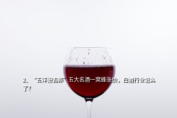 2、“五洋汾古郎”五大名酒一窩蜂漲價，白酒行業(yè)怎么了？