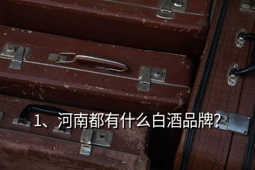 1、河南都有什么白酒品牌？