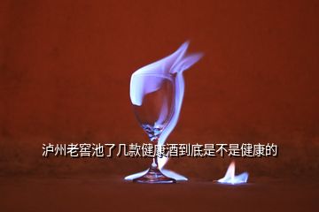 瀘州老窖池了幾款健康酒到底是不是健康的