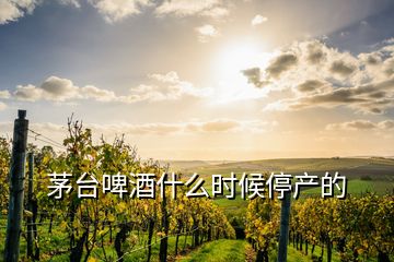 茅臺(tái)啤酒什么時(shí)候停產(chǎn)的