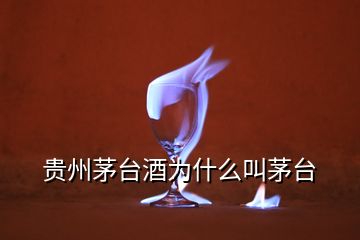 貴州茅臺(tái)酒為什么叫茅臺(tái)