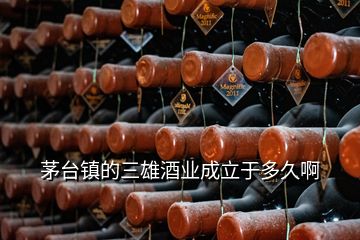 茅臺鎮(zhèn)的三雄酒業(yè)成立于多久啊