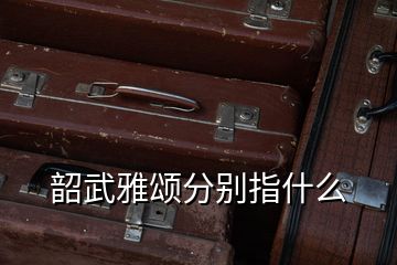 韶武雅頌分別指什么