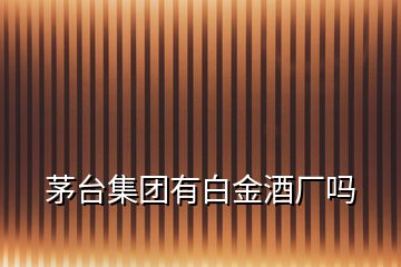 茅臺集團(tuán)有白金酒廠嗎