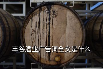 豐谷酒業(yè)廣告詞全文是什么