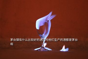 茅臺鎮(zhèn)有什么比較好的酒廠嗎他們生產(chǎn)的酒都是茅臺啊