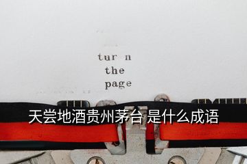 天嘗地酒貴州茅臺(tái) 是什么成語