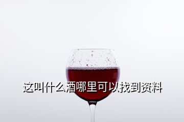 這叫什么酒哪里可以找到資料