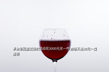 茅臺(tái)集團(tuán)最近搞的活動(dòng)花3000元買一件酒每天返30元一直返夠