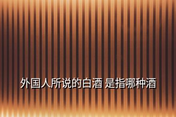 外國(guó)人所說(shuō)的白酒 是指哪種酒