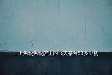 日上免稅免稅店里的飛天茅臺53多少錢