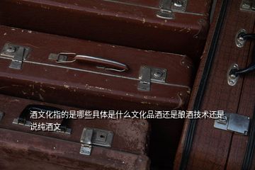 酒文化指的是哪些具體是什么文化品酒還是釀酒技術(shù)還是說(shuō)純酒文