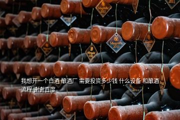 我想開一個白酒 釀酒廠 需要投資多少錢 什么設(shè)備 和釀酒流程 謝謝百度