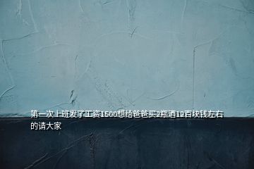 第一次上班發(fā)了工資1500想給爸爸買2瓶酒12百塊錢左右的請大家