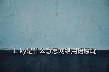 1. ky是什么意思網(wǎng)絡(luò)用語(yǔ)原耽