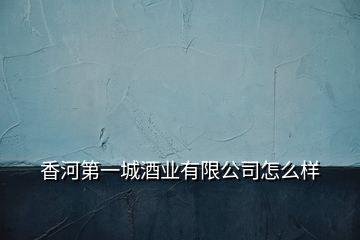 香河第一城酒業(yè)有限公司怎么樣