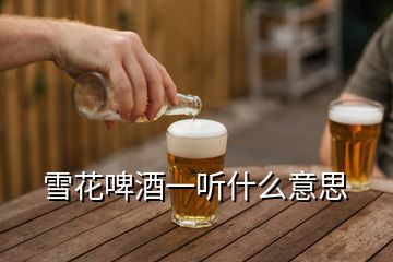 雪花啤酒一聽(tīng)什么意思