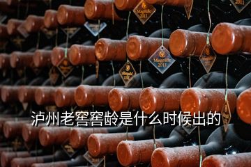 瀘州老窖窖齡是什么時候出的