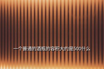 一個(gè)普通的酒瓶的容積大約是500什么