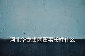 河北華龍集團董事長姓什么