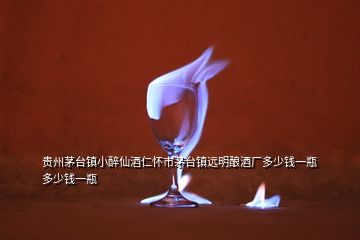 貴州茅臺鎮(zhèn)小醉仙酒仁懷市茅臺鎮(zhèn)遠明釀酒廠多少錢一瓶多少錢一瓶