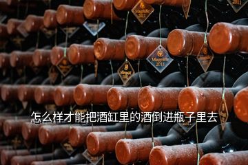 怎么樣才能把酒缸里的酒倒進(jìn)瓶子里去