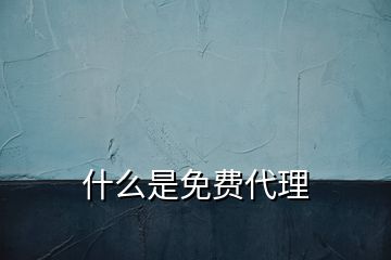 什么是免費代理