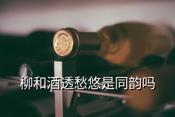 柳和酒透愁悠是同韻嗎