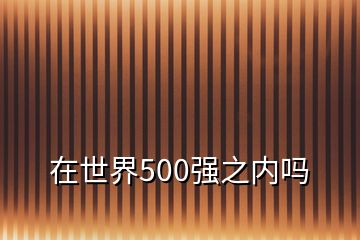 在世界500強(qiáng)之內(nèi)嗎